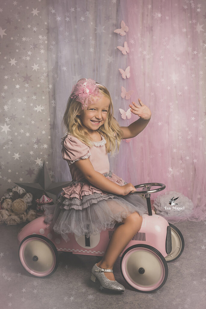 sesión fotográfica niña rosa barbie valencia bonita fantasía estudio ballet bailarina hada hermanas bebé